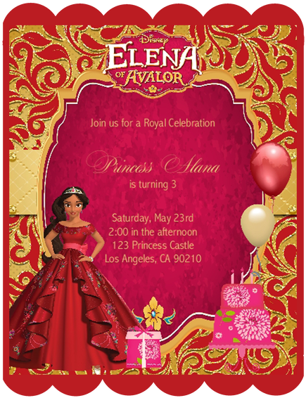 Princess Elena Of Avalor Party Keepsake Bottle Invitation - Princess Elena Of Avalor Invitation (498x644), Png Download