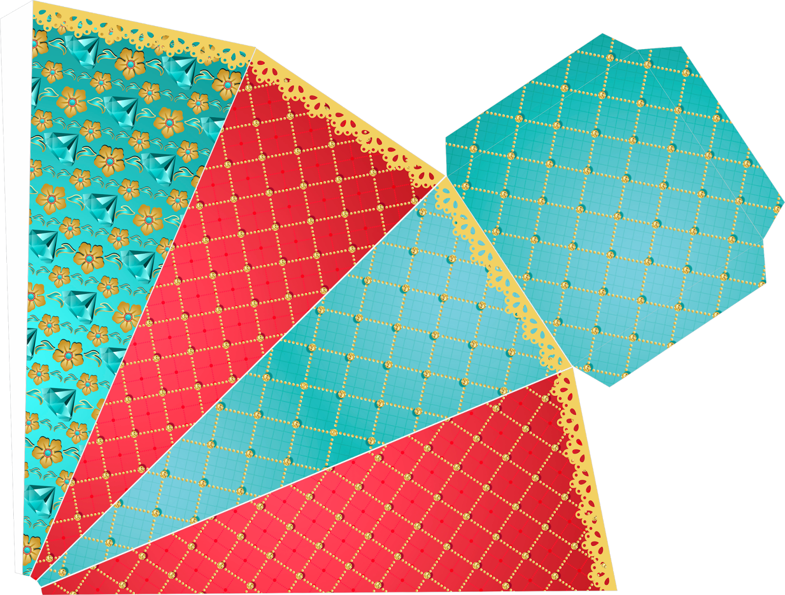 Molde Para Impressão, Caixa Cone Da Princesa Elena - Personalizado Elena De Avalor (1600x1213), Png Download