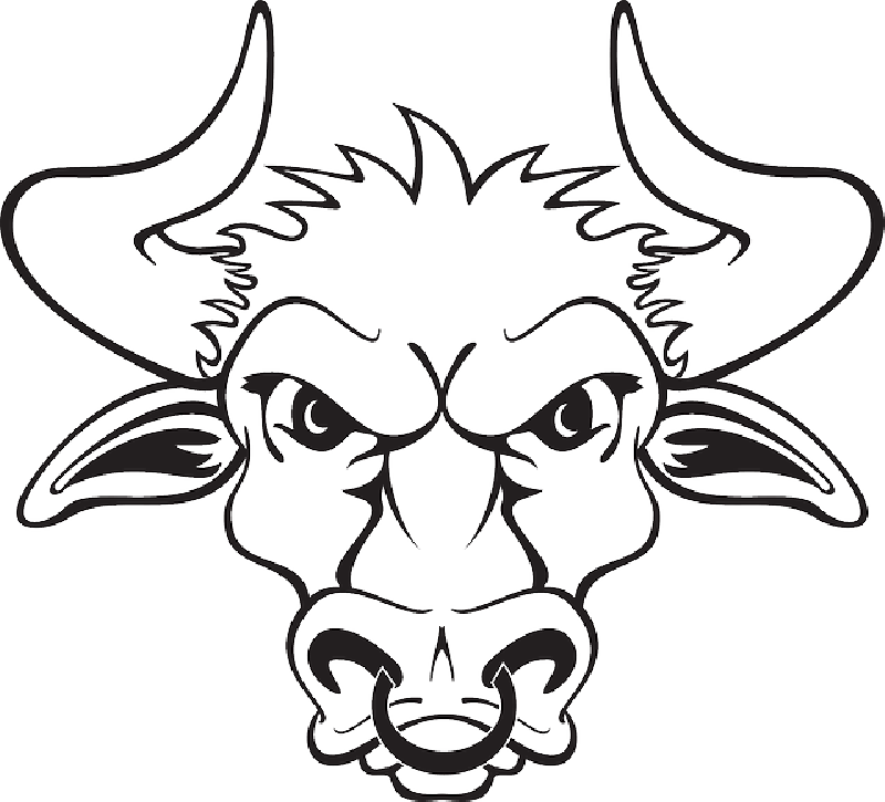 Mb Image/png - Bull Head Clipart Black And White (800x725), Png Download