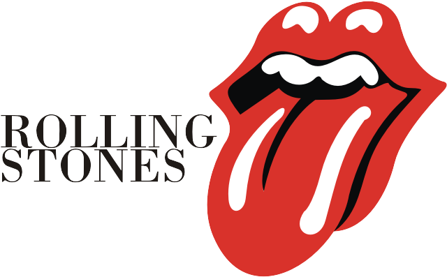 Rolling Stones Logo Bw (961x505), Png Download