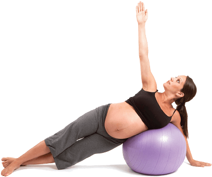 Pregnant Woman Exercising - Pilates Pregnancy (436x367), Png Download
