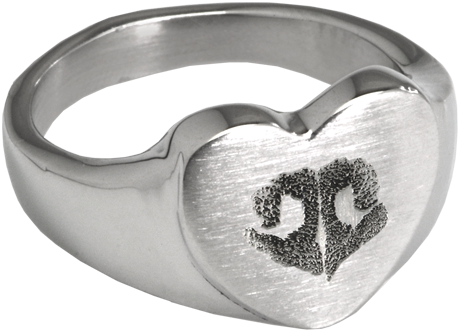 Heart Ring With Actual Nose Print In Silver - Ring (500x500), Png Download