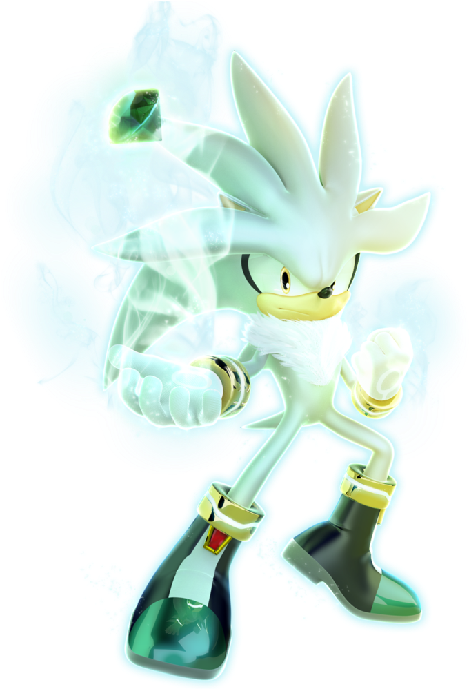 Silver The Hedgehog - Silver The Hedgehog Chaos Emerald (1024x997), Png Download