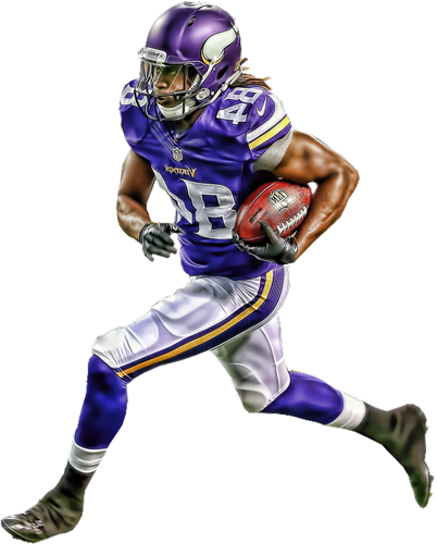 Your Number One Source For American Football Plays - Vikings Player White Background (402x500), Png Download