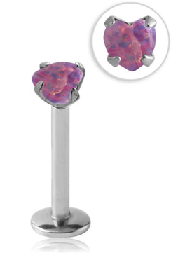Labret Monroe Nose Stud Ring Opal Heart - Moth Orchid (360x360), Png Download