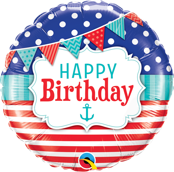 Nautical Happy Birthday Foil Balloon - Happy Birthday Nautical Theme (360x356), Png Download