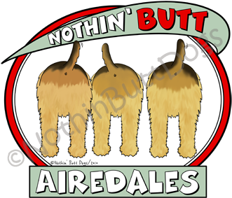Nothin' Butt Airedales Light Colored T-shirts - Nothin' Butt An Airedale Xmas Greeting Cards-10 Pk (400x300), Png Download