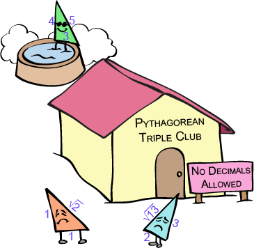 Special Right Triangles Cartoon (365x356), Png Download