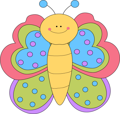 Cute Butterfly Clipart - Butterfly Clip Art Cute (410x390), Png Download