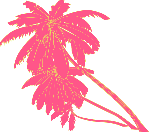 Pink Palm Tree Png (600x533), Png Download