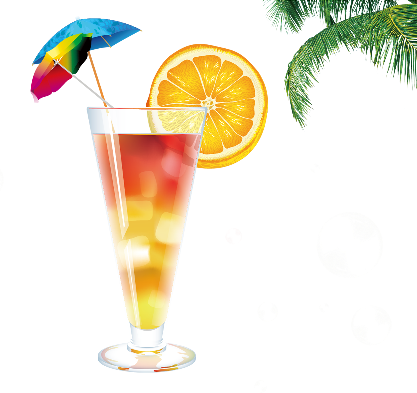 Cocktail Juice Mojito Screwdriver Tequila Sunrise Glass - Tequila Sunrise Cocktail Painting (1462x1404), Png Download