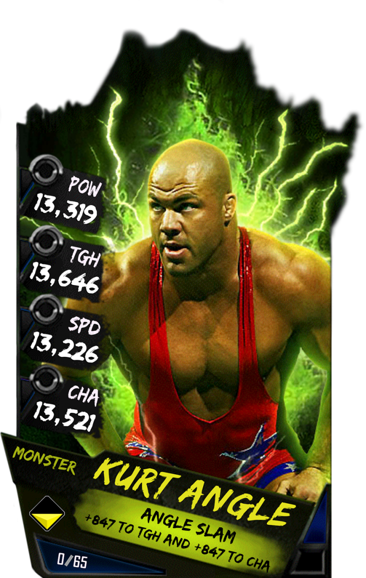 Supercard Kurtangle S3 15 Summerslam17 Halloffame Supercard - Wwe Supercard Monster Cards (733x1158), Png Download