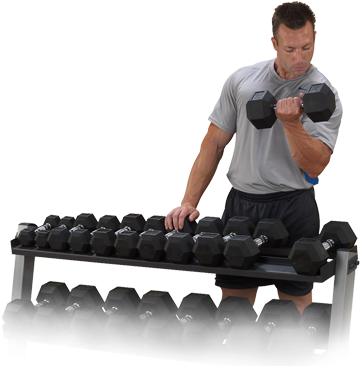 Body Solid Gdr-60 2 Tier Horizontal Dumbbell (498x367), Png Download