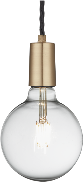 Edison Single Wire Pendant Light Sleek Edison Pendant - Industville Vintage Sleek Edison 1 - Wire Pendant - (400x400), Png Download