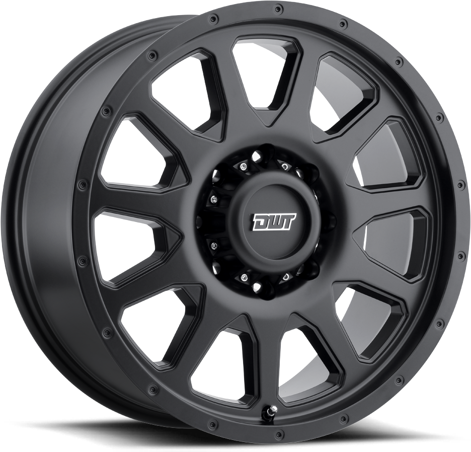 Dwt Elarco Wheel 8lug Satin Black 20x9-1000 - Rim (1000x1000), Png Download