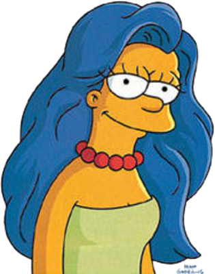 Best Free Marge Simpson Png Image - Marge Simpson With Hair Down (315x400), Png Download