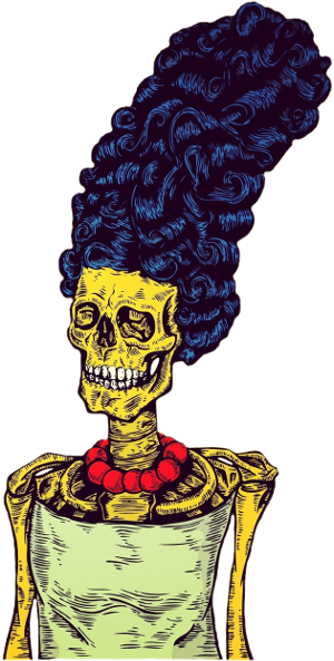 Marge Simpson Skeleton (300x593), Png Download