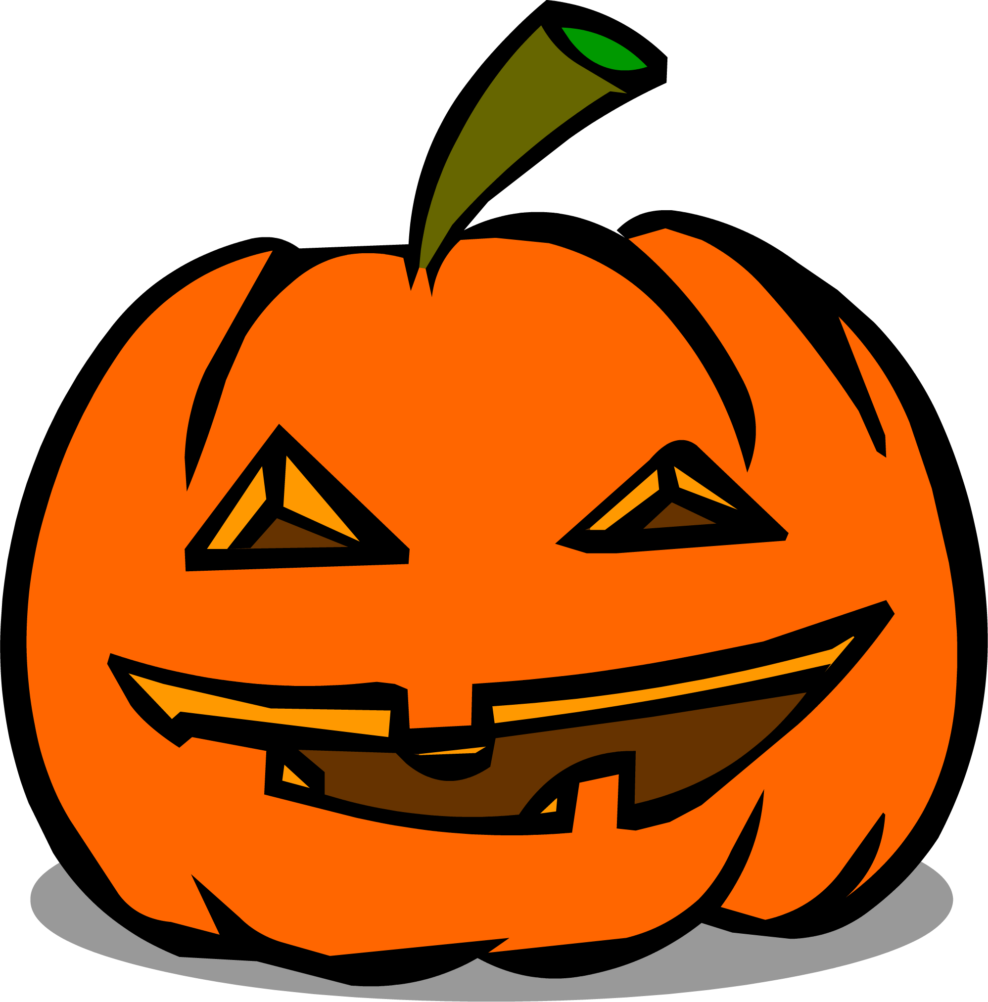 Happy Jack O Lantern Sprite 002 - Club Penguin Pumpkin (1997x2026), Png Download