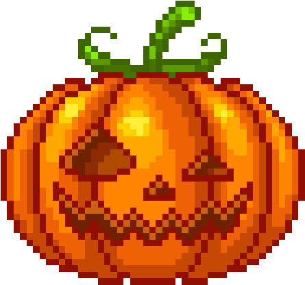 Jackolantern Pumpkin Halloween Face Creepy Pixel Tumblr - Pixel Pumpkin Png (500x547), Png Download