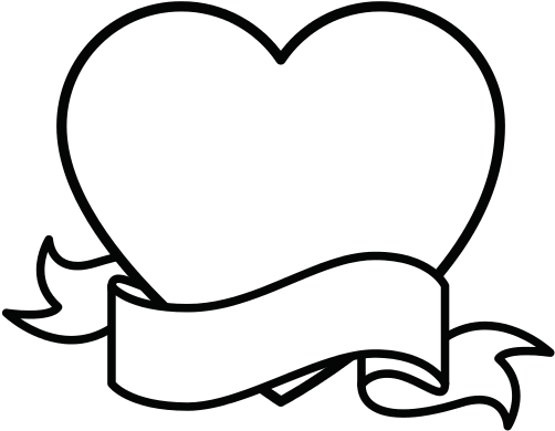 Banner Black And White Banners Drawing Heart - Icon (550x550), Png Download