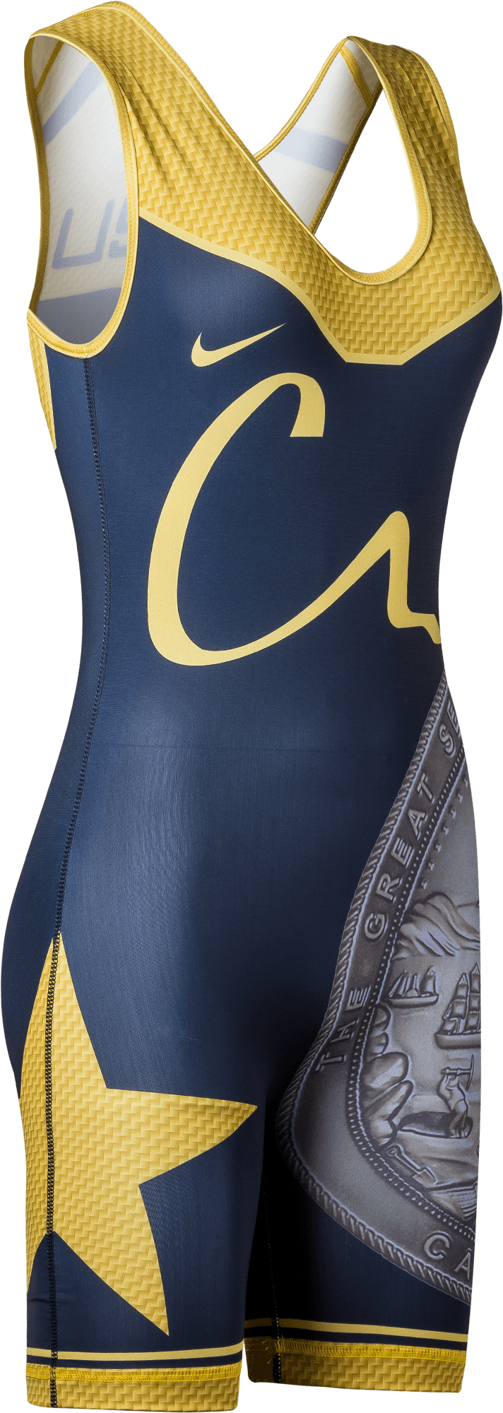 Ca Usa 2017 Team Womens Singlet Blue Gold Main - Sandwich Top - Navy (2000x2000), Png Download