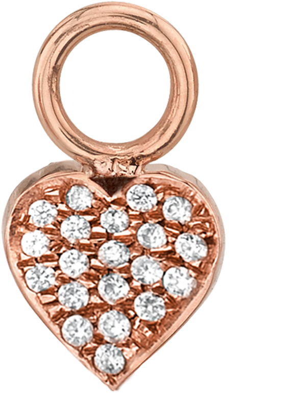 Diamond Heart Hoop Charm - Locket (1800x1800), Png Download