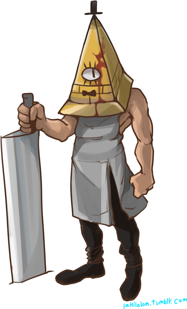 Gf Арт Gf Персонажи Bill Cipher Crossover Silent Hill - Bill Cipher Pyramid Head (800x1200), Png Download