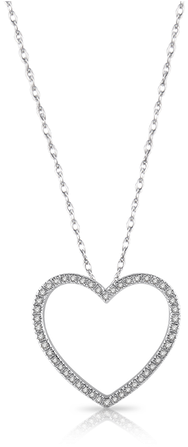Diamond Heart Necklace In White Gold - Locket (498x498), Png Download