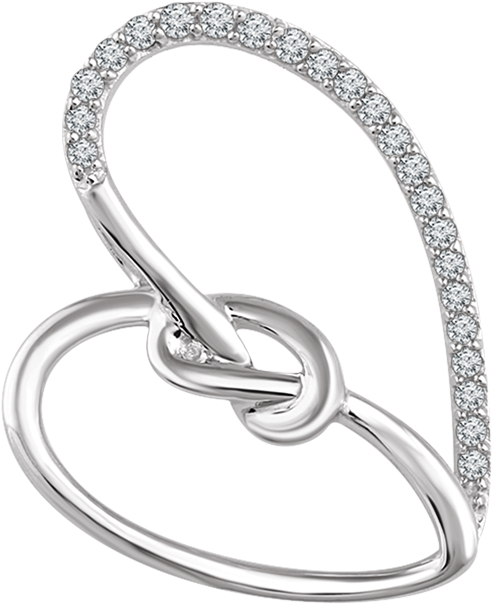 Silver Jewelry Sterling Diamond Heart Knot Pendant - Jewellery (663x663), Png Download