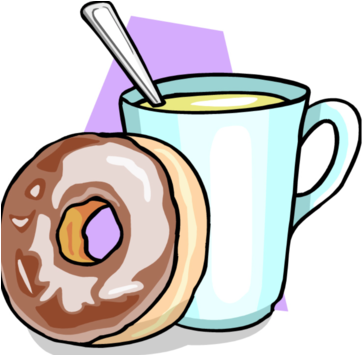 Transparent Donut Coffee - Hot Chocolate And Donuts (594x354), Png Download