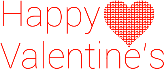 Happy Valentine's Modern Text Red Heart Png - Valentine's Day (750x750), Png Download