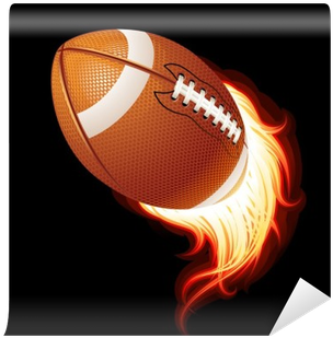 Vector Flying Flaming American Football Ball Wall Mural - Flaming Football (400x400), Png Download