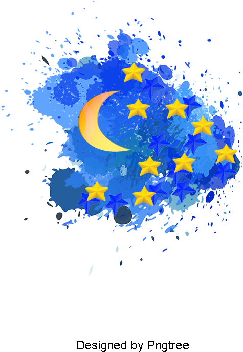 Painted Night Sky, Star, Moon, Sky Png And Psd - Psd (800x800), Png Download