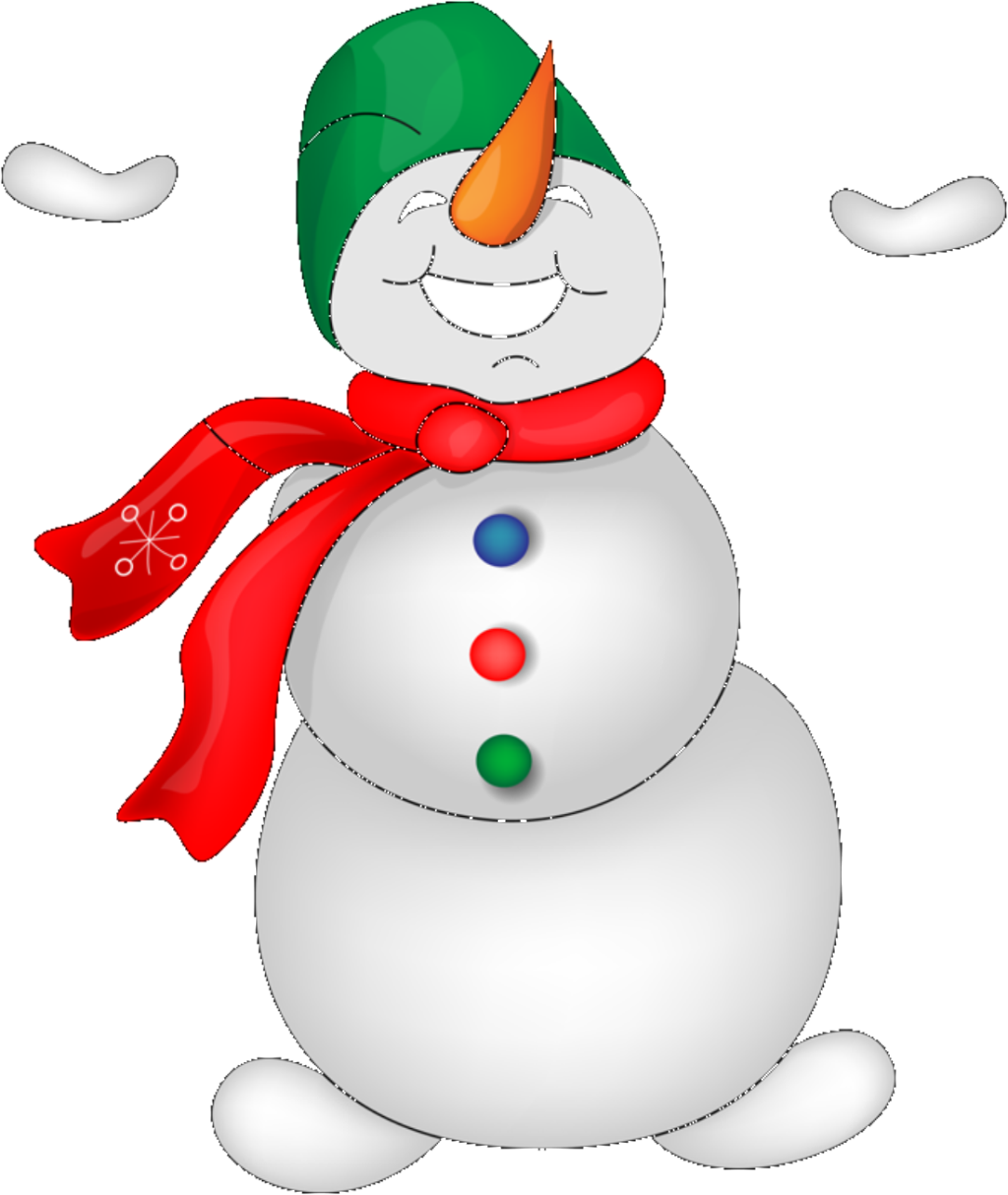 The Red Scarf Is Transparent And Free From Snowman - Snowman (1024x1214), Png Download
