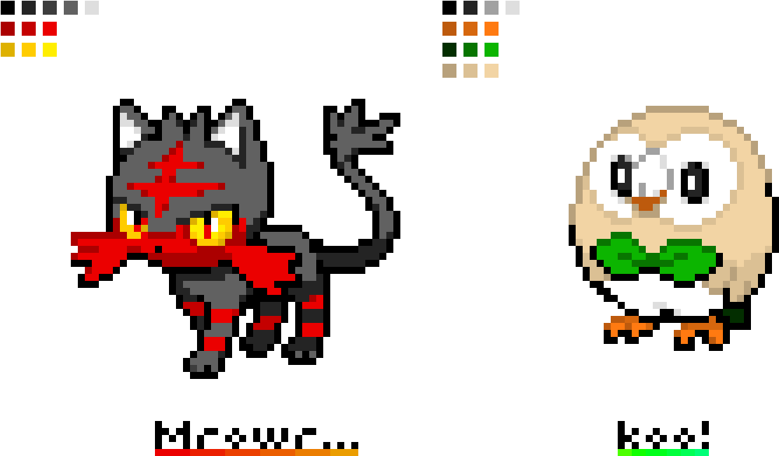 Litten Rowlet - Litten Sprite (1250x650), Png Download