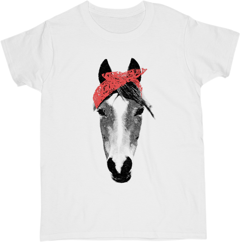 Horse With Red Scarf T-shirt - Prince Royce Merch (1000x1000), Png Download