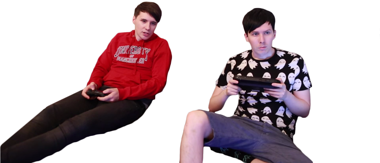 Dan And Phil Amazingphil Danisnotonfire Dan Howell - Sitting (1280x572), Png Download