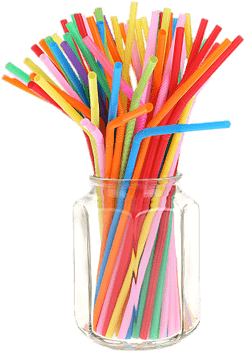 Coloured Straws In A Jar - Plastic Straws (400x400), Png Download