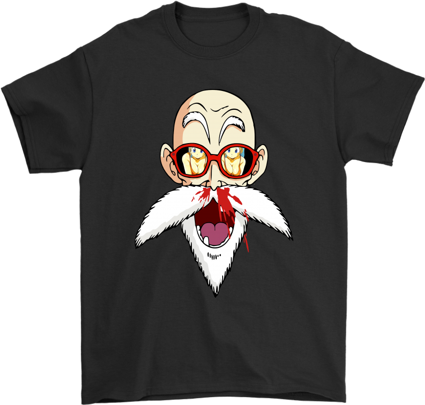 Perverted Master Roshi Nose Bleeding Dragon Ball Shirts - Master Roshi Nosebleed Shirt (1024x1024), Png Download
