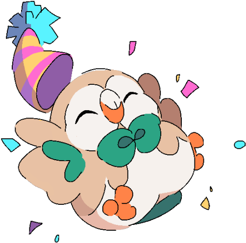 Related - Rowlet Happy Birthday (540x561), Png Download