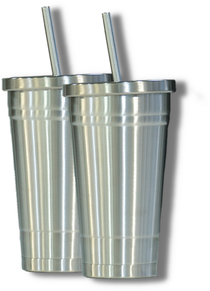 2 Stainless Tumblers - Tumbler (600x600), Png Download