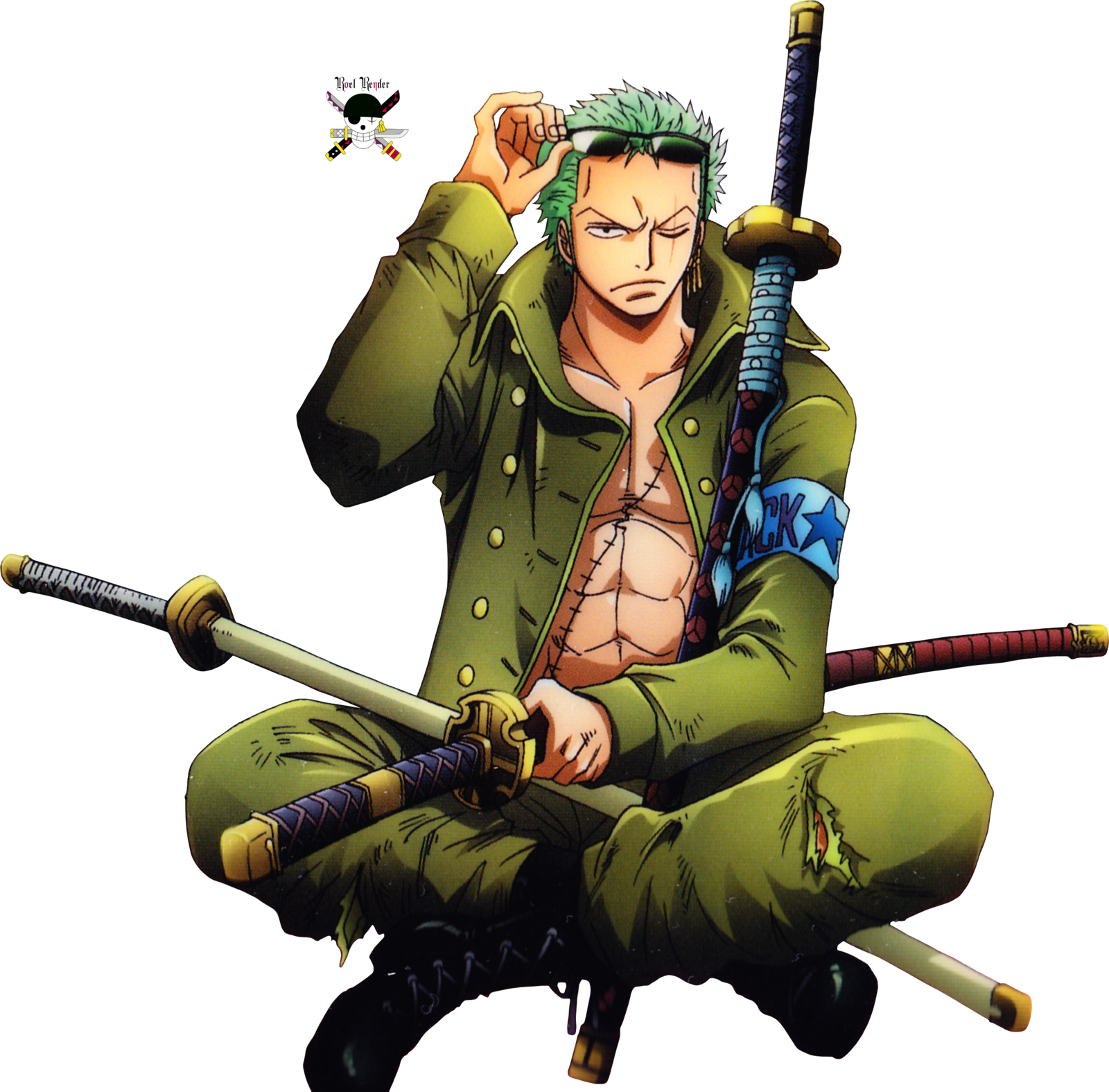 One Piece Zoro Transparent Background - Zoro One Piece Png (1600x1575), Png Download