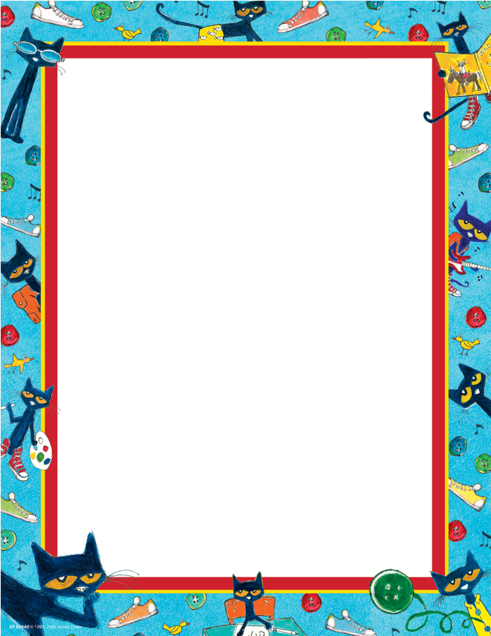 Tcr 63940 Pete The Cat Computer Paper - Printable Pete The Cat Borders (900x900), Png Download
