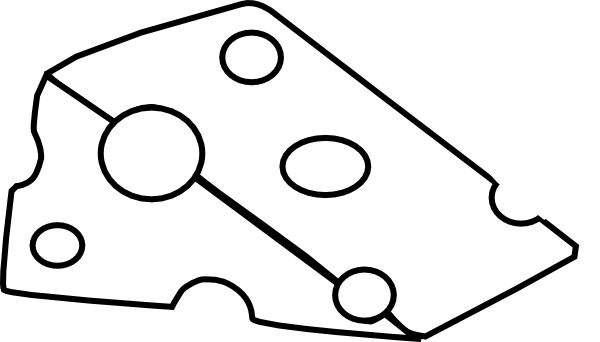 Cheese Black And White Clip Art (600x342), Png Download