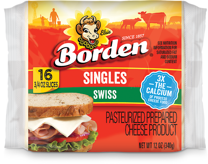 Pkg Net Wt 12 Oz - American Yellow Cheese Singles 12 Oz Borden (709x558), Png Download