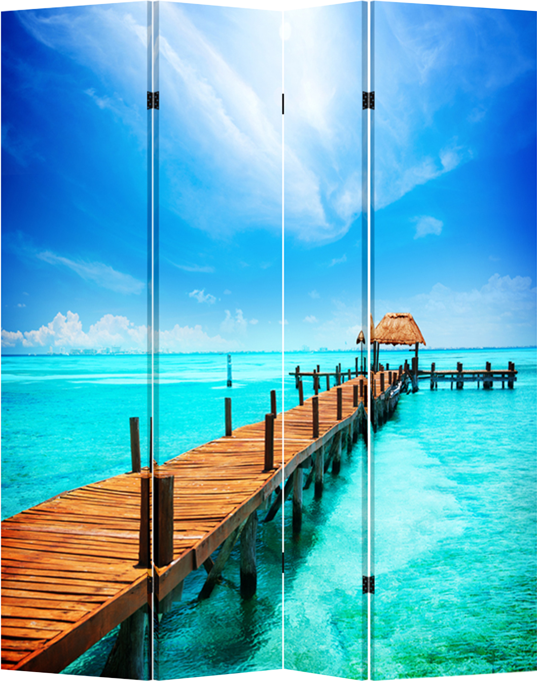 4 Panel Folding Screen Canvas Room Divider- Pier Free - Toa 4 & 6 Panel Folding Screen Canvas Room Divider- (1200x1507), Png Download