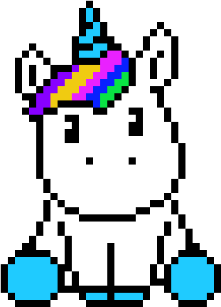 Rainbow Unicorn - Imagenes Pixeladas De Unicornio (450x560), Png Download