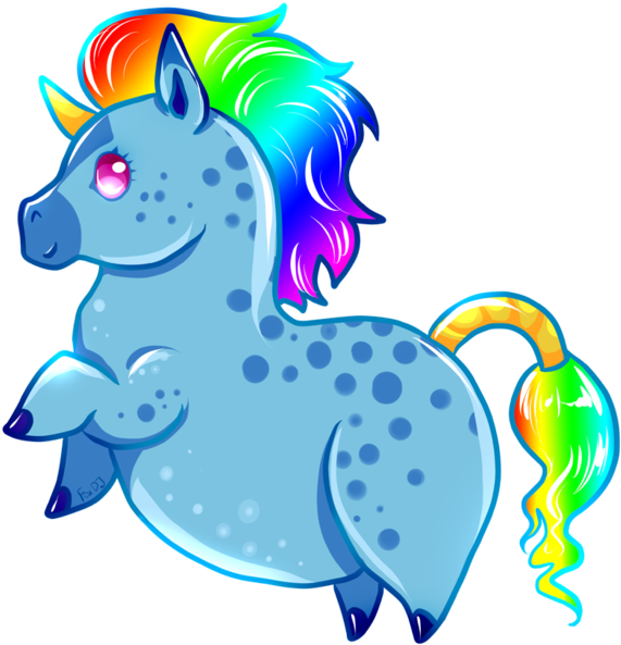 Chubby Unicorn By Foxdj On Deviantart - Chubby Unicorn Drawing (600x620), Png Download
