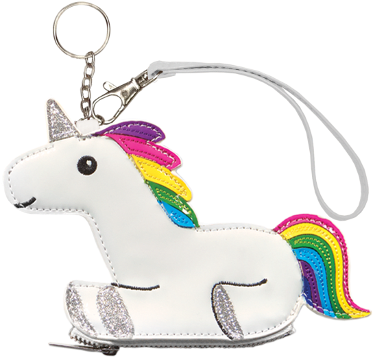 Picture Of Rainbow Unicorn Purse Key Chain - Unicorn Key Chain Png (550x550), Png Download