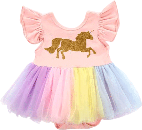 Petite Bello Playsuit 0-6 Months Rainbow Unicorn Playsuit - Dress (600x600), Png Download